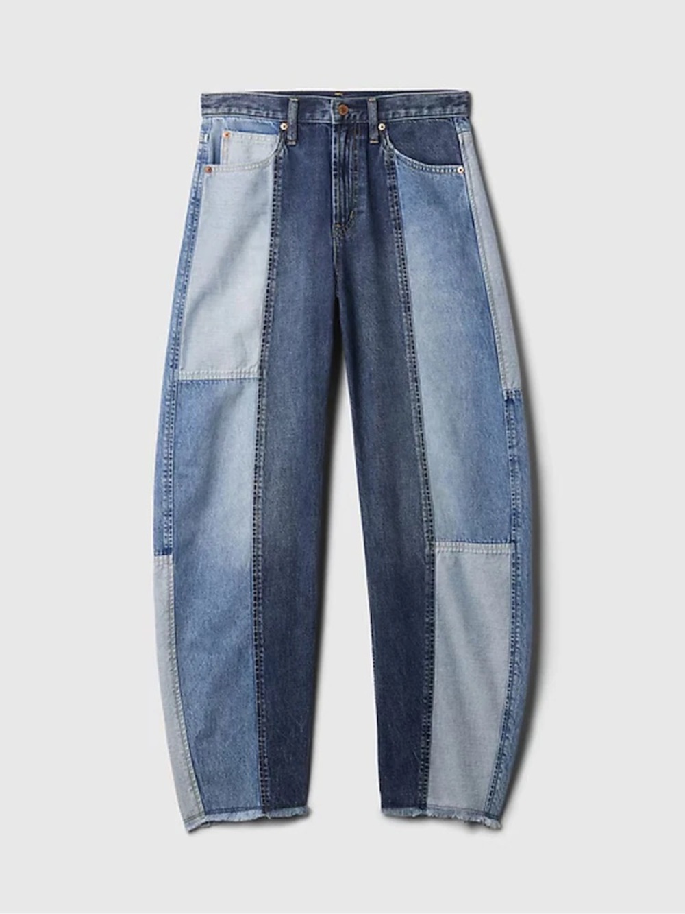 GAP Patchwork Two-Tone Wide-Leg Jeans - Blue size 34